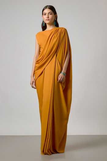 NA-KA Pleated Cowl Gown 