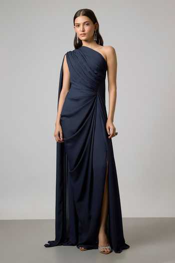 NA-KA One Shoulder Gathered Gown 