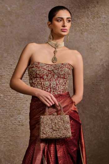 Tarun Tahiliani Zardozi Embroidered Clutch 