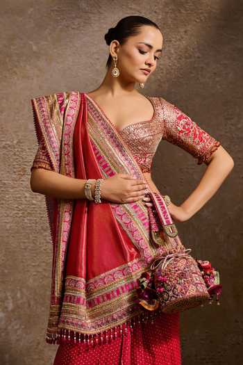 Tarun Tahiliani Kashida Embroidered Potli Bag 