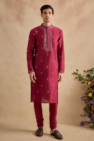 Kalista Aarsh Chanderi Embroidered Kurta & Churidar Set 