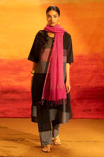 BANANA labs Striped Patchwork Kurta Palazzo Set 
