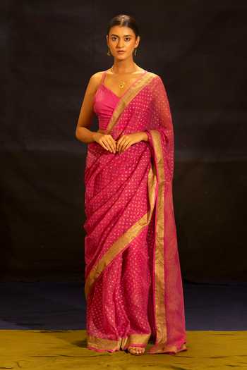 BANANA labs Kota Doria Woven Saree  