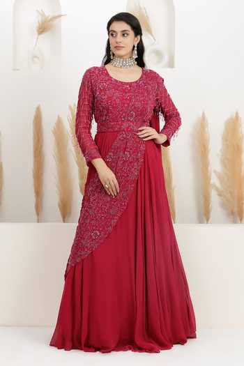 BAIDEHI Embroidered Draped Saree Gown 