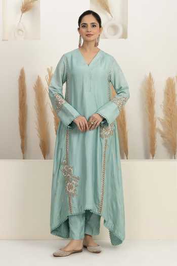 BAIDEHI Asymmetric Anarkali Kurta & Pant Set 