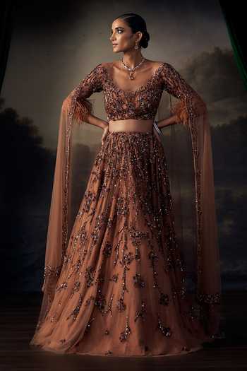 Ohaila Khan Sequins & Crystals Embroidered Lehenga Set 