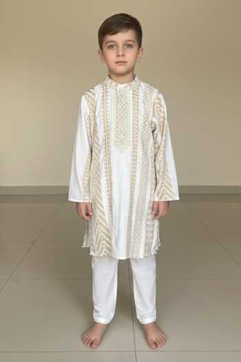 MINIME ORGANICS Handloomed Kurta & Pyjama Set 