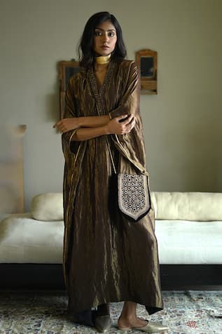 Shorshe Clothing Tyohaar Embroidered Kaftan 