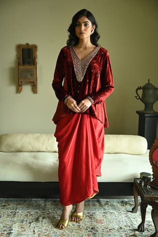 Shorshe Clothing Cowl Draped Skirt 