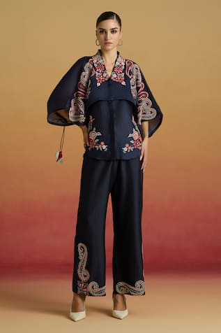 Chandrima Indigo Paisley Work Pant 