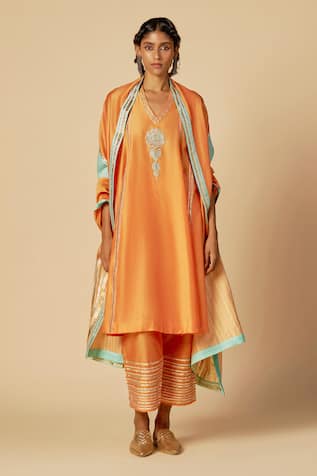 Gulabo By Abu Sandeep Chanderi Embroidered Trouser 