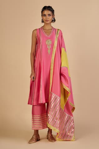 Gulabo By Abu Sandeep Chanderi Striped Trouser 