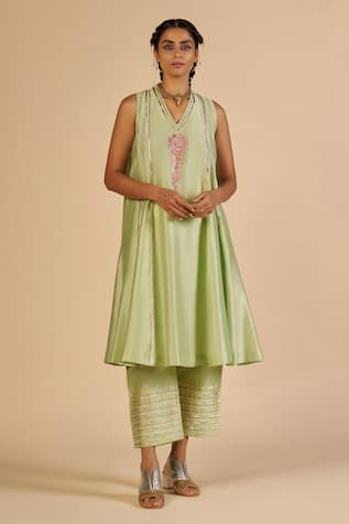 Gulabo By Abu Sandeep Chanderi Embroidered Tunic 