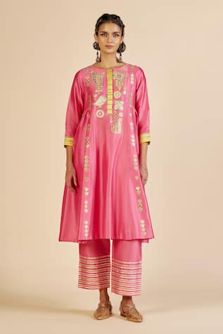 Gulabo By Abu Sandeep Chanderi Embroidered Tunic 