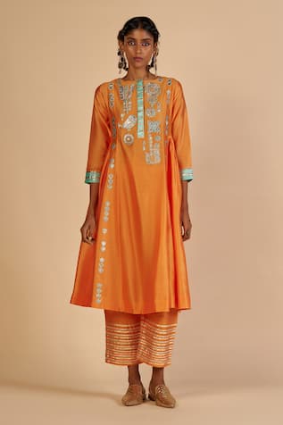 Gulabo By Abu Sandeep Embroidered Chanderi Trouser 