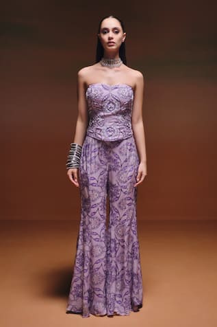 Saniya Sharma Zyani Embroidered Corset & Sharara Set 