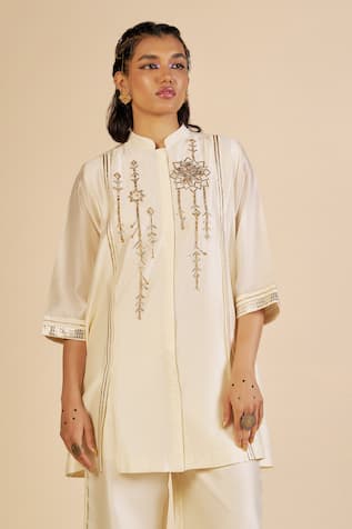 Gulabo By Abu Sandeep Chanderi Embroidered Tunic 