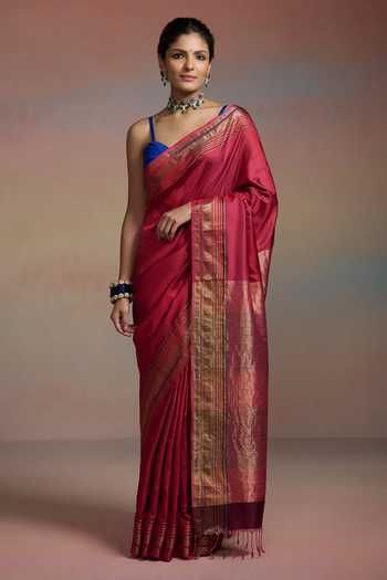 Dressfolk Rhea Woven Saree With Unstitched Blouse Piece 