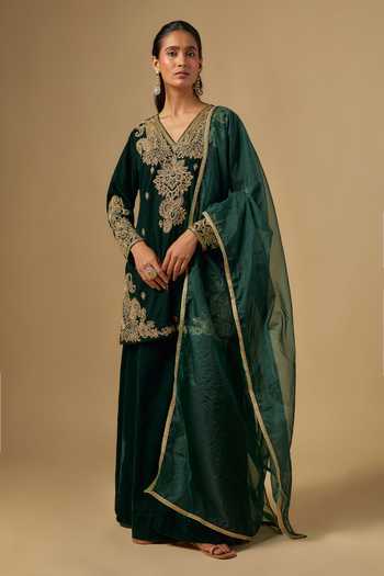 Neha Khullar Zardozi Embroidered Kurta Sharara Set 