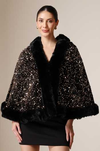 Dusala Sequin Hand Embellished Cape 