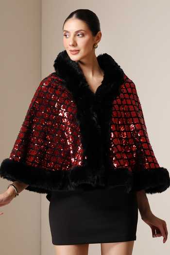Dusala Sequin Embellished Cape 