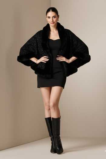 Dusala Embossed Velvet Cape 