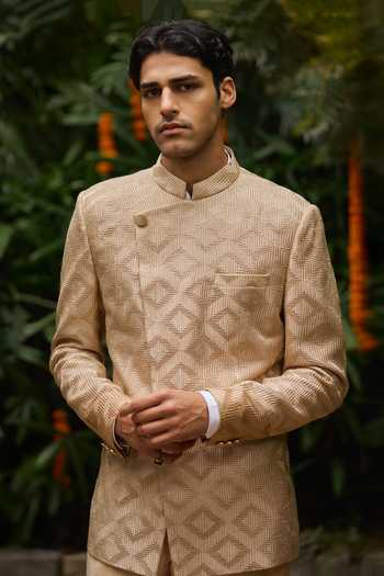 Philocaly Aaravya Asymmetrical Overlap Bandhgala 