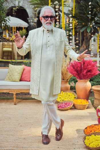 Philocaly Layra Embroidered Open Bandhgala & Kurta Set 