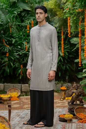 Philocaly Roohani Embroidered Kurta & Farshi Trouser Set 