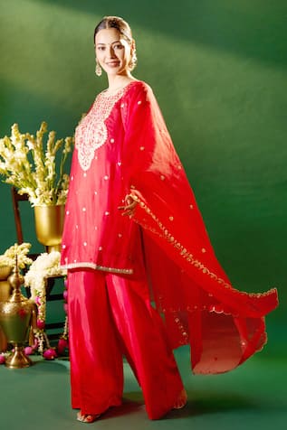 Samyukta Singhania Embroidered Kurta Sharara Set 