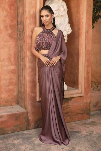Omal Sindwani Dusky Desire Draped Saree With Blouse 