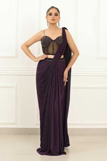 Omal Sindwani Moonlight Majesty Draped Saree With Corset 