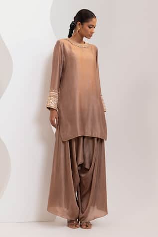 Oshi By Shikha Silk Kurta & Draped Pant Set 