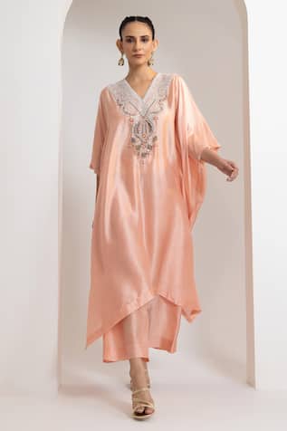 Oshi By Shikha Silk Kaftan & Pant Set 