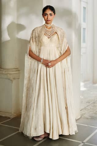 Paulmi And Harsh Hand Embroidered Cape With Anarkali 