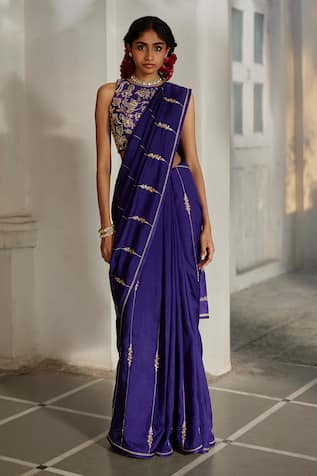 Paulmi And Harsh Embroidered Saree With Blouse 