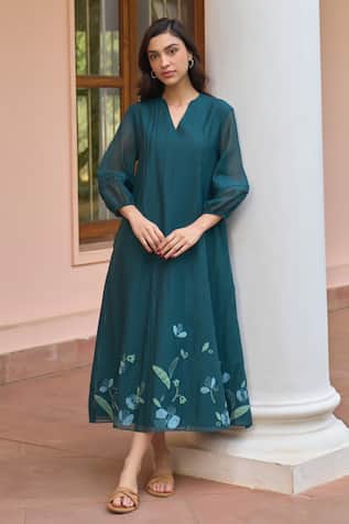 Vaayu Jade Applique Dress