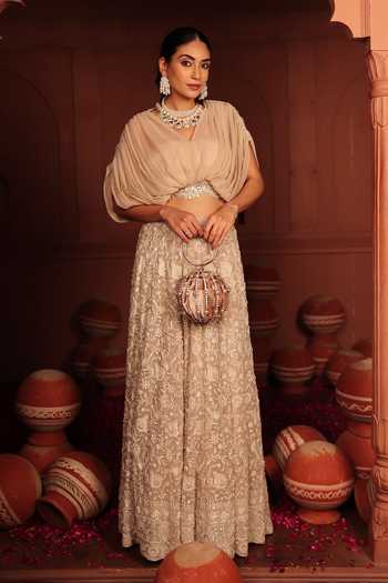 Tasuvure Indes Inaaya Cutdana Embroidered Lehenga & Blouse Set 