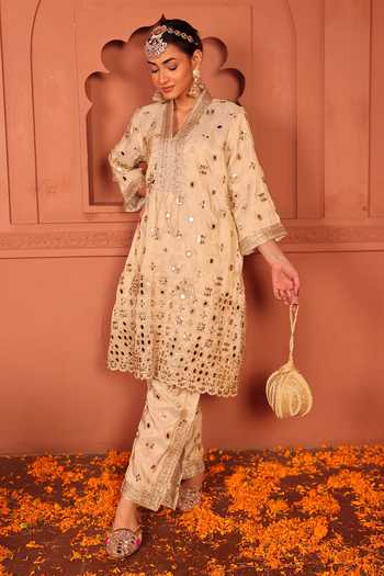 Tasuvure Indes Aaina Adaa Tunic & Embroidered Pant Set 