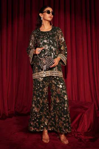 Tasuvure Indes Zaira Zardozi Embroidered Kurta & Sharara Set 