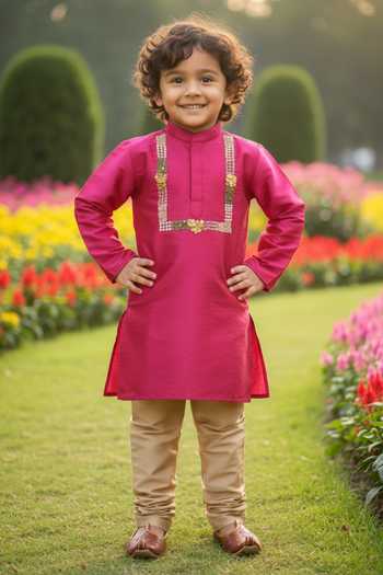 Maaikid Embellished Kurta & Churidar Set 