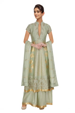 Neha Khullar Chanderi Silk Anarkali Palazzo Set 