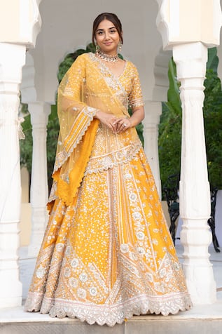 Osaa By Adarsh Dori Embroidered Blouse Lehenga Set 