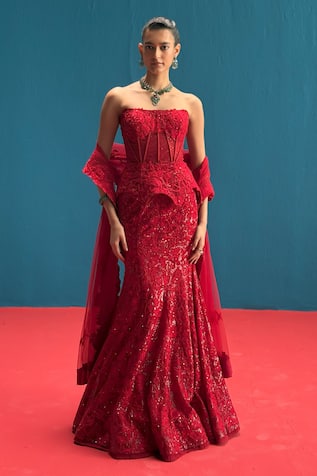 Mishru Kate Embellished Corset Lehenga Set 