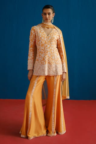 Mishru Aarika Embroidered Kurta Palazzo Set 