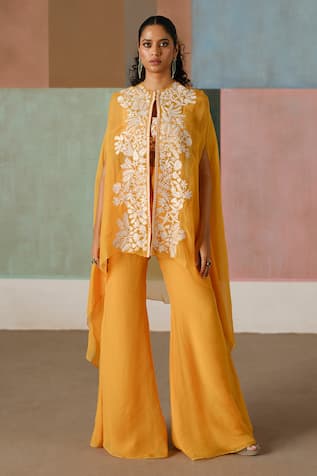Mishru Aurea Embroidered Cape Pant Set 