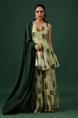 Baaro Masi Printed Kurta Sharara Set 