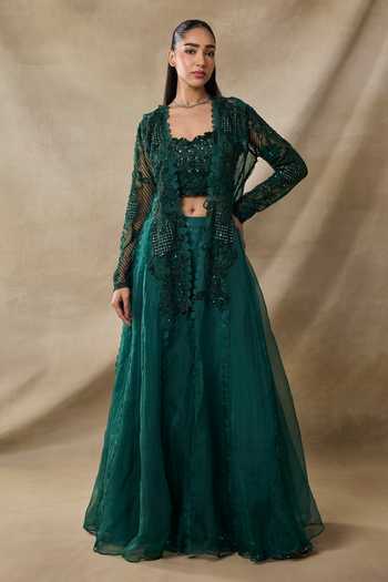 Awigna Hecate Embroidered Cape Sharara Set 