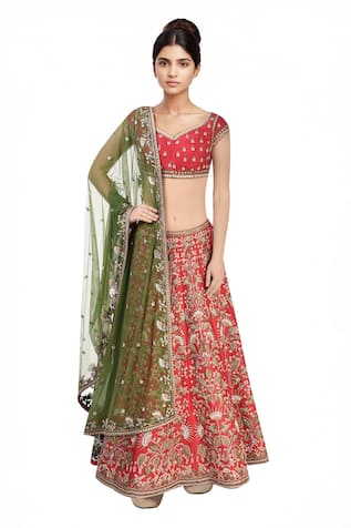 Samant Chauhan Embroidered Bridal Lehenga Set 
