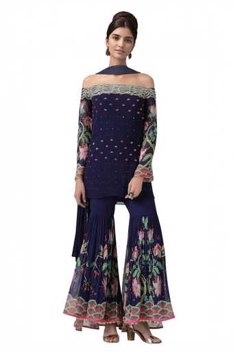 Limerick By Abirr N' Nanki Off Shoulder Kurta & Sharara Set 